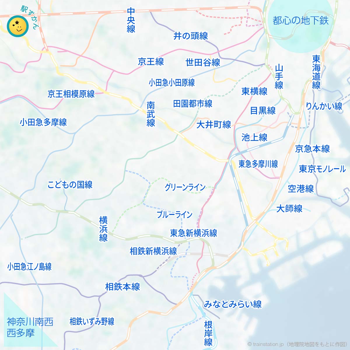 東京圏の鉄道路線図