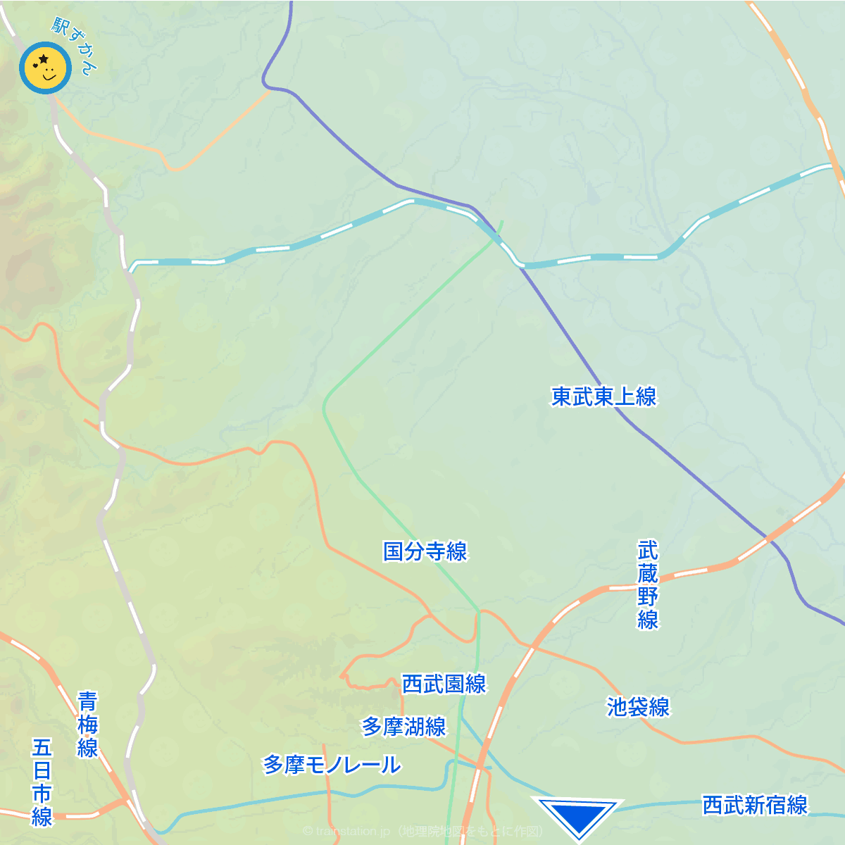 東京圏北部の鉄道路線図