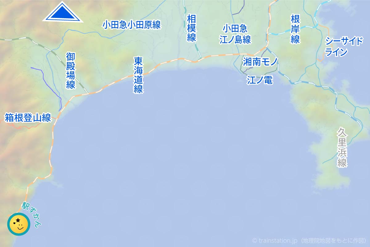 神奈川県 南西部の鉄道路線図