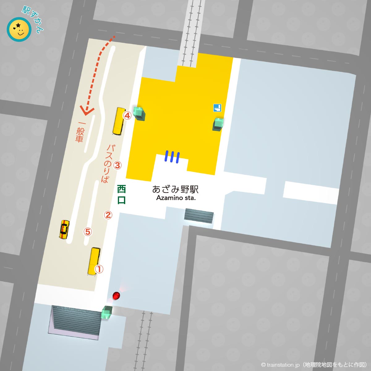 あざみ野駅ロータリーマップ