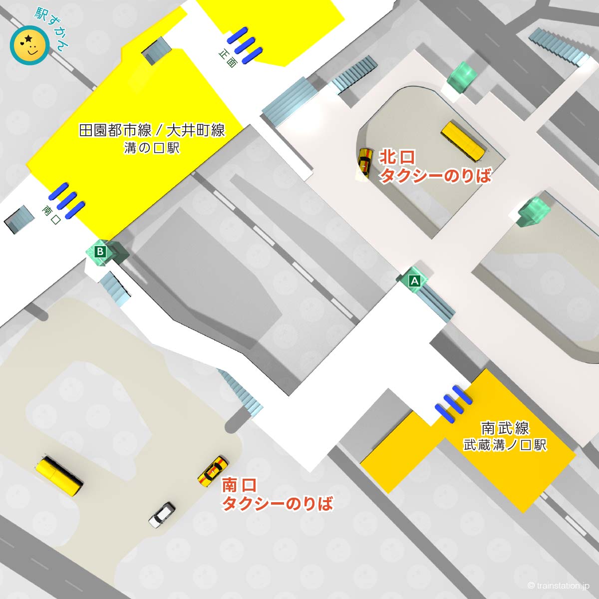 溝の口,武蔵溝ノ口駅タクシー乗り場マップ