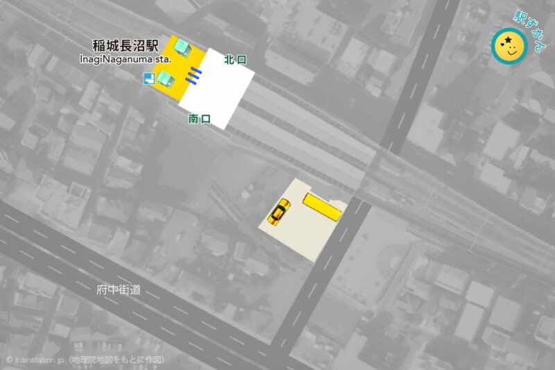 稲城長沼駅構内図と周辺マップ