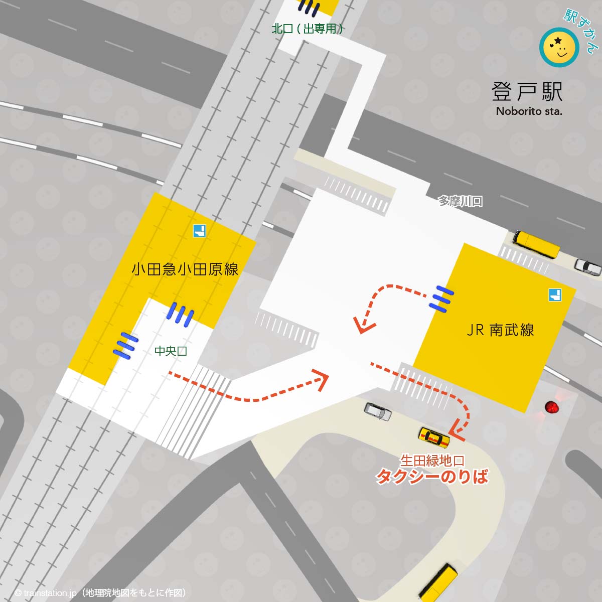 登戸駅タクシー乗り場マップ