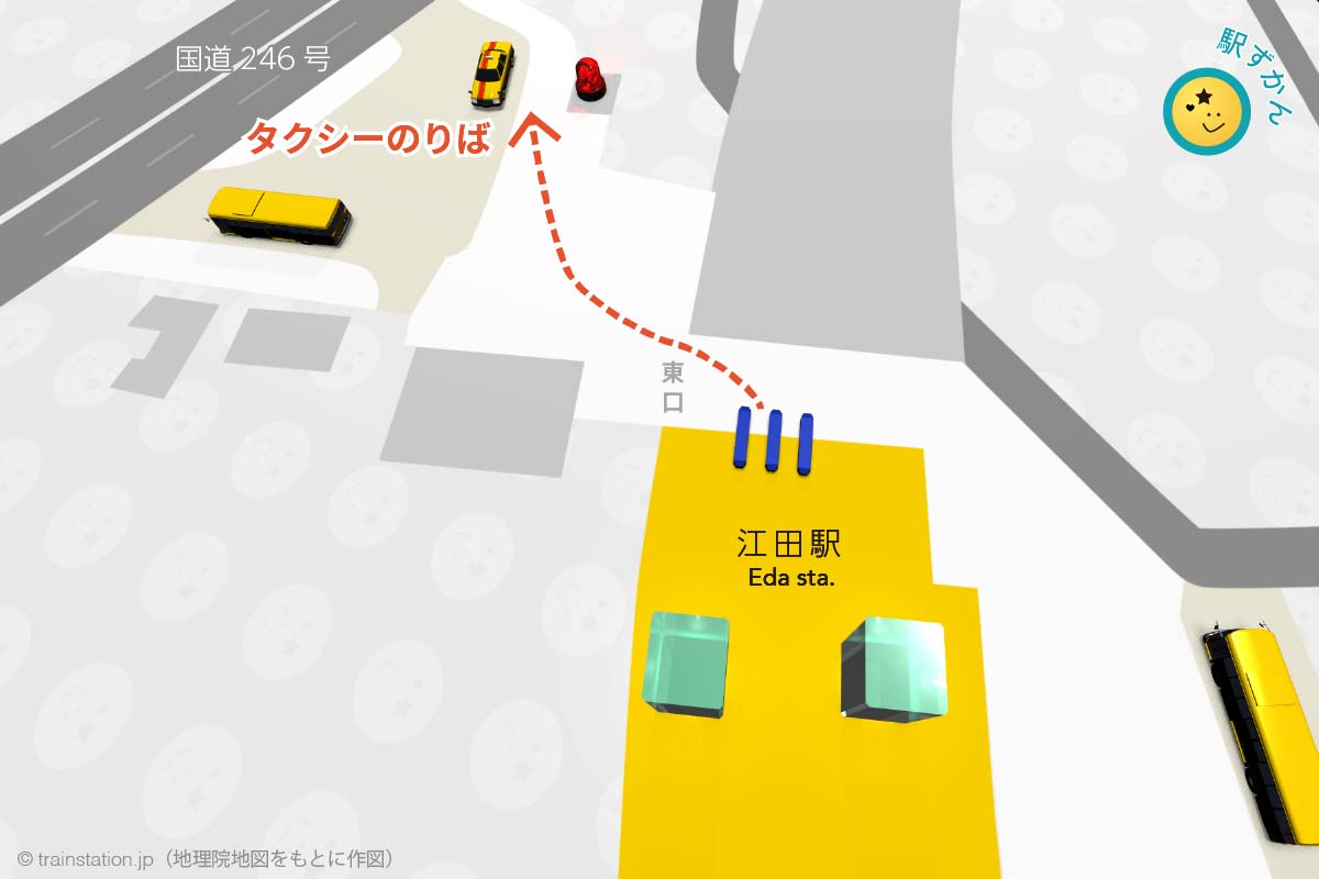 江田駅タクシー乗り場マップ