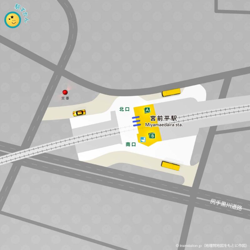 宮前平駅構内図と周辺マップ