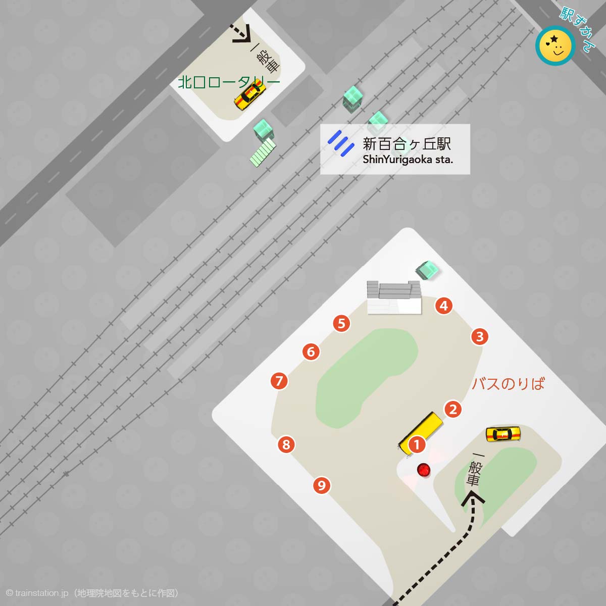 新百合ヶ丘駅ロータリーマップ