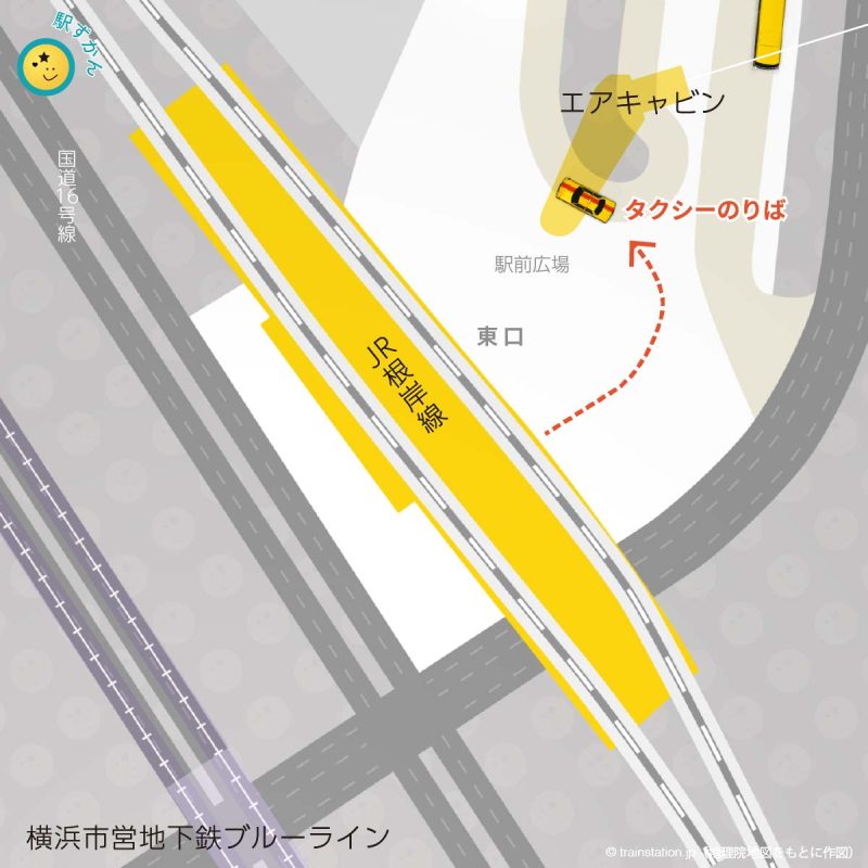 桜木町駅前優良タクシー乗り場マップ