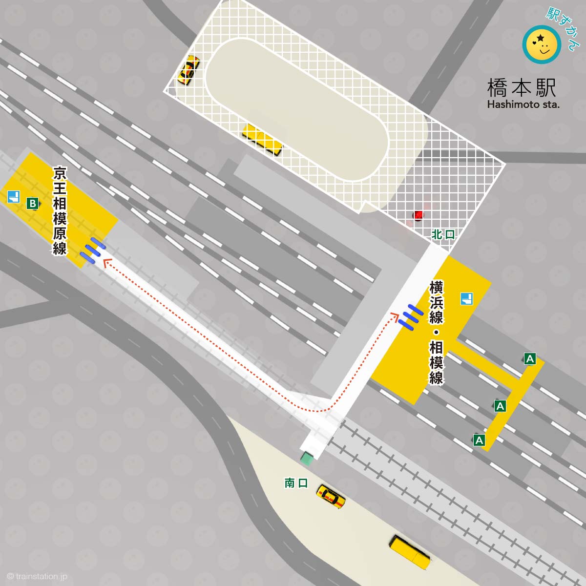 橋本駅構内図と周辺マップ