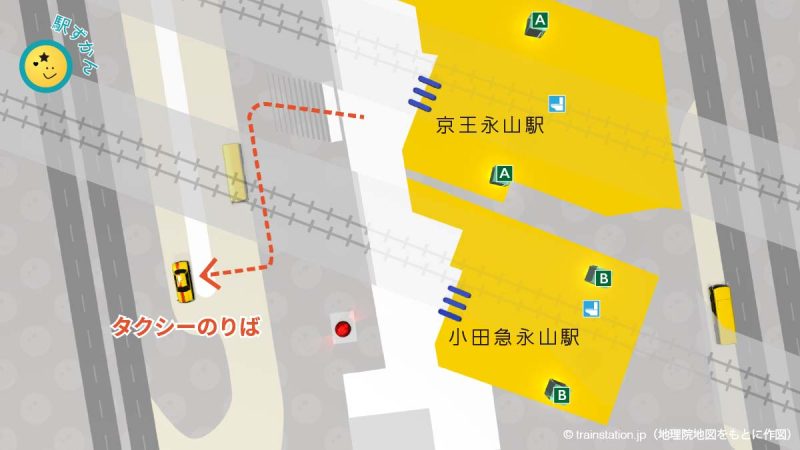 小田急永山駅・京王永山駅タクシー乗り場マップ