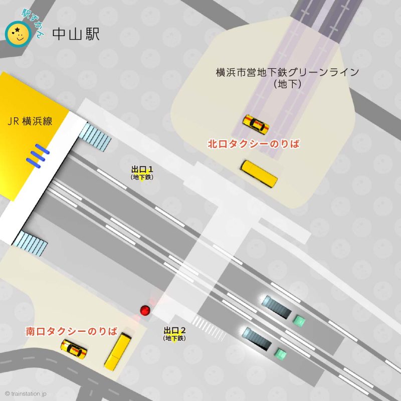 中山駅タクシー乗り場マップ