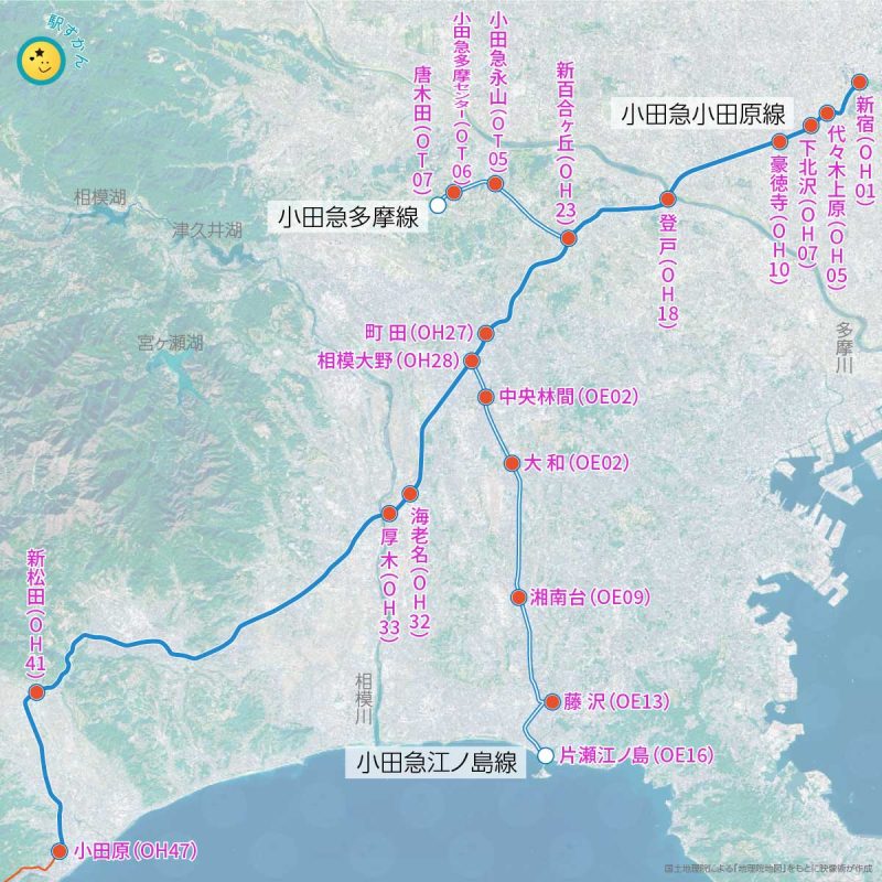 小田急線路線図マップ