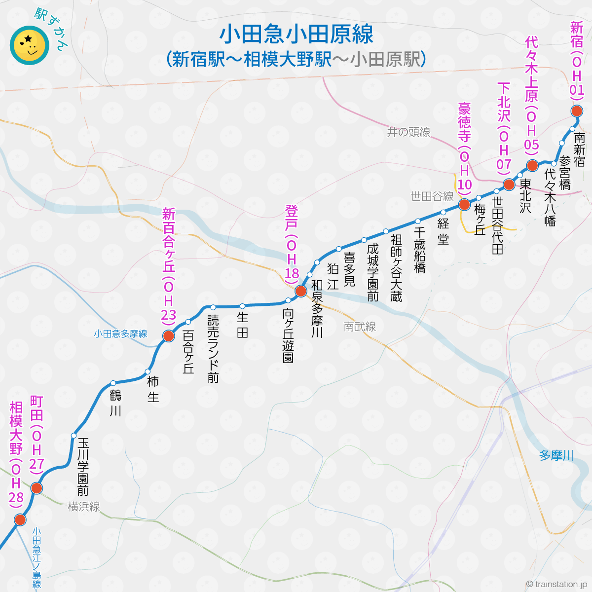 小田急線 ストア 停車駅のご案内 路線図 コレクション おそらく非売品