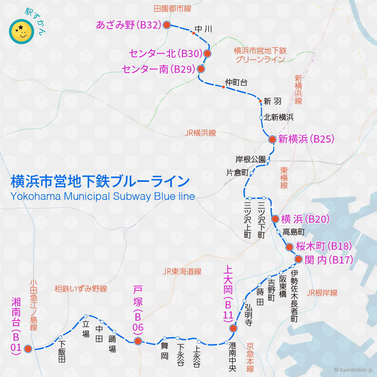 横浜市営地下鉄ブルーライン路線図