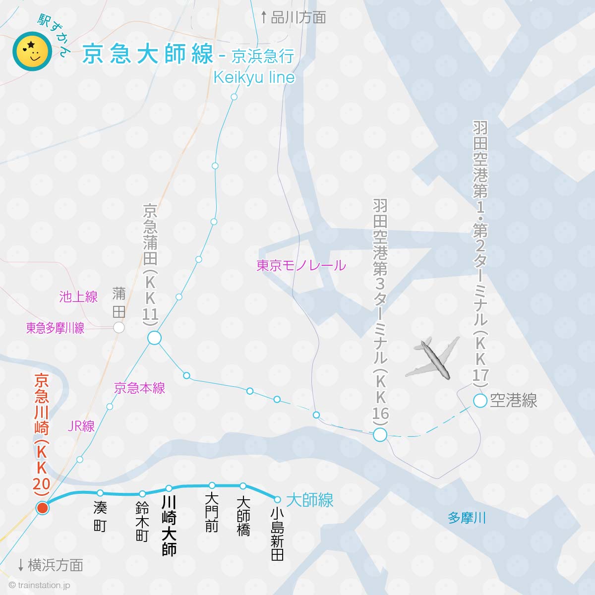 京急大師線路線図