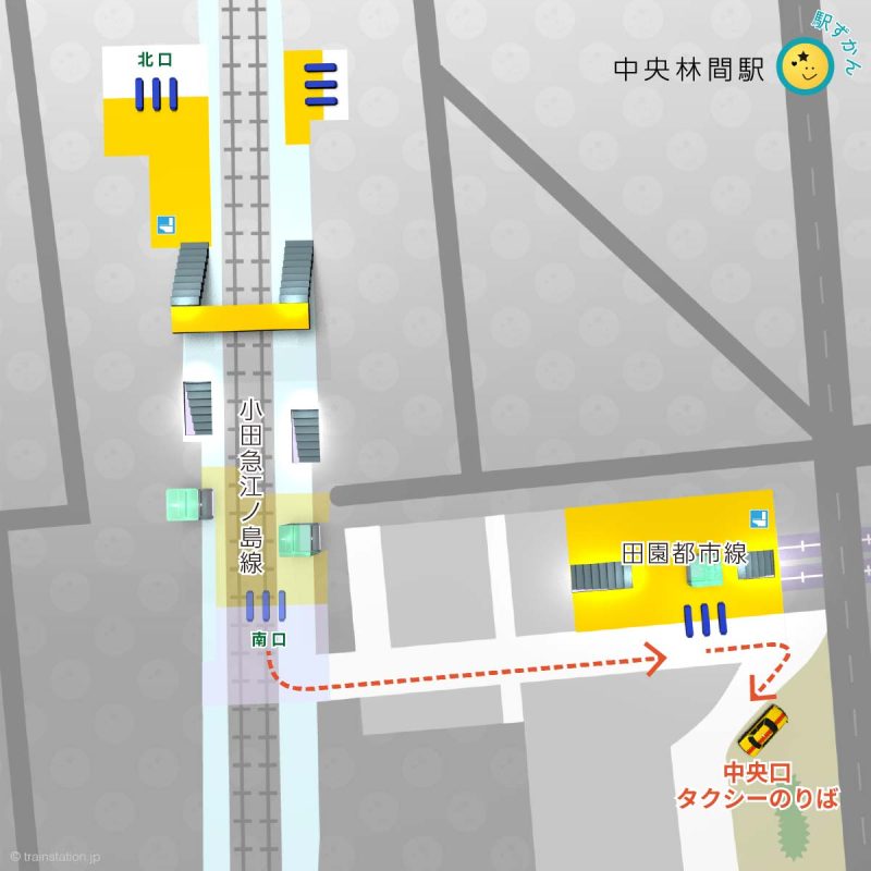 中央林間駅タクシー乗り場マップ