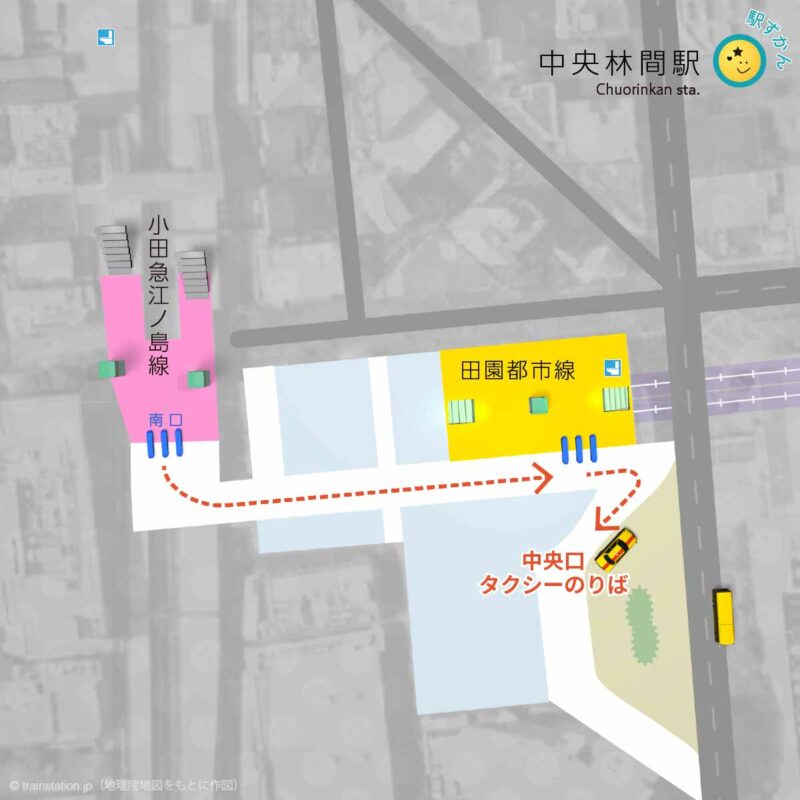 中央林間駅タクシー乗り場マップ