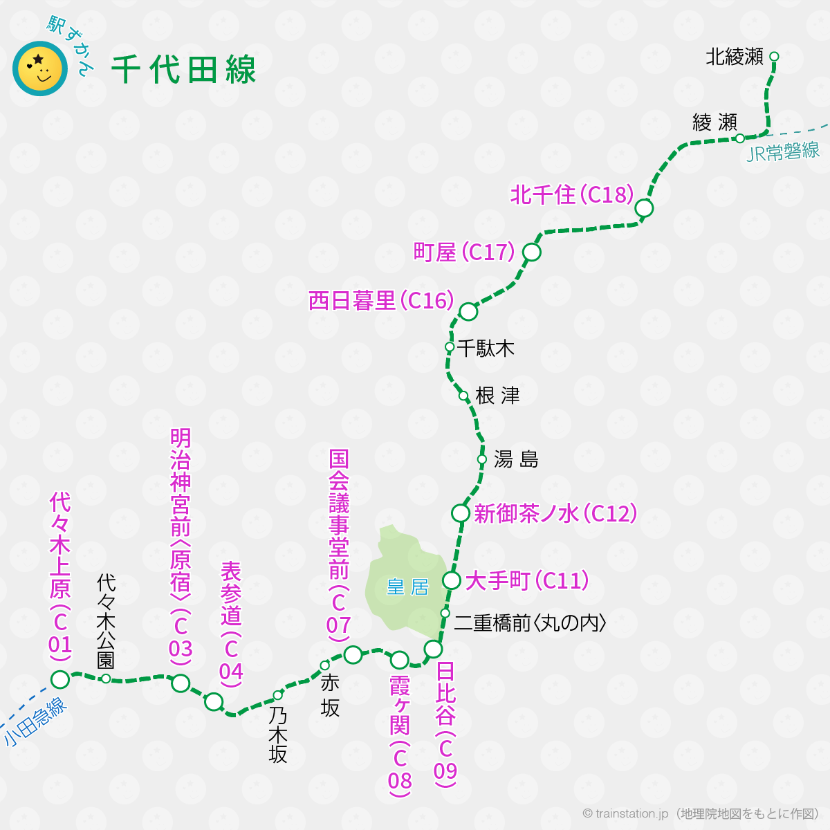 地下鉄千代田線路線図 – 千代田線 構内図 – Kacte Online