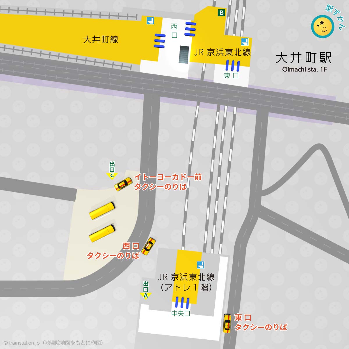大井町駅タクシー乗り場マップ