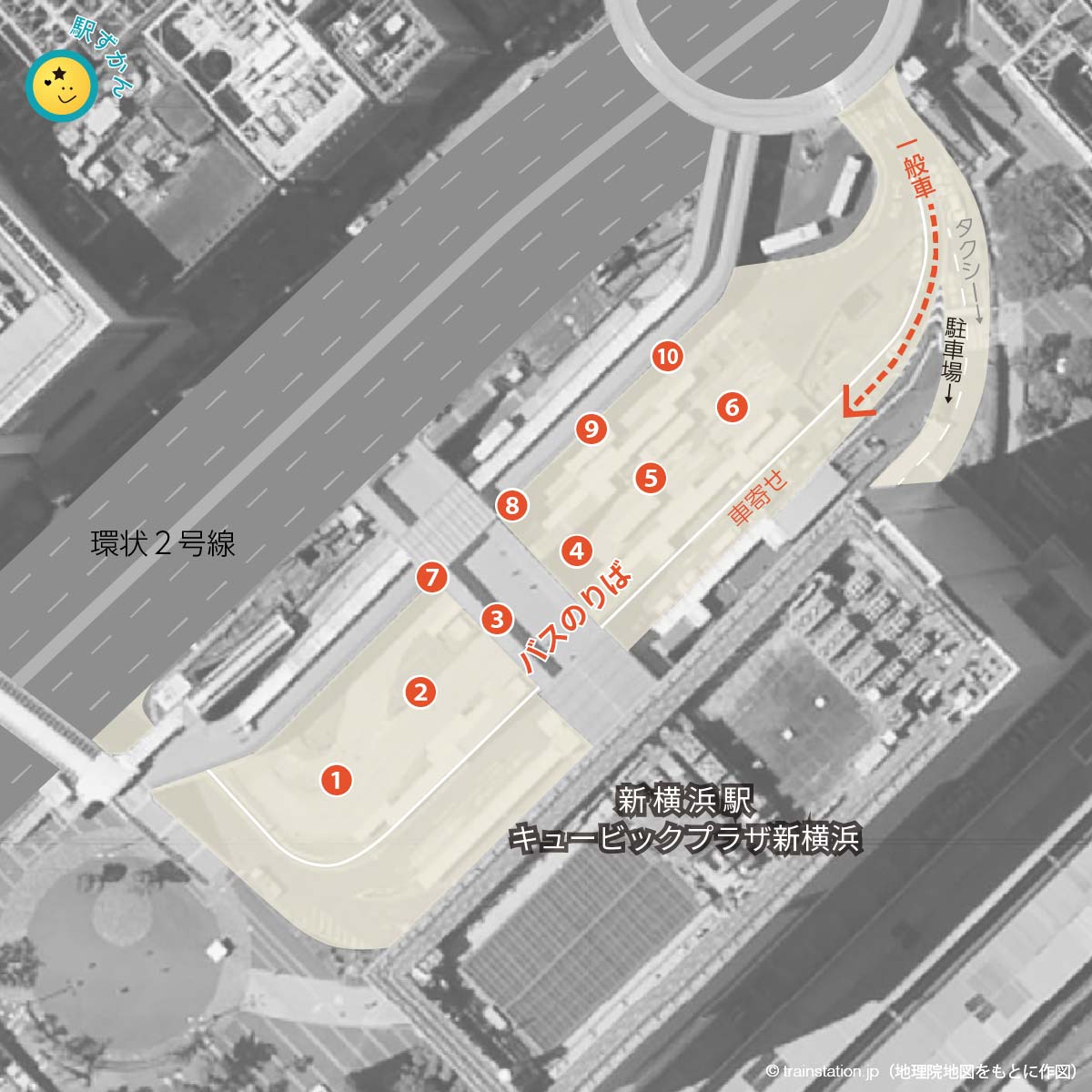 新横浜駅バスターミナル・一般車寄せマップ