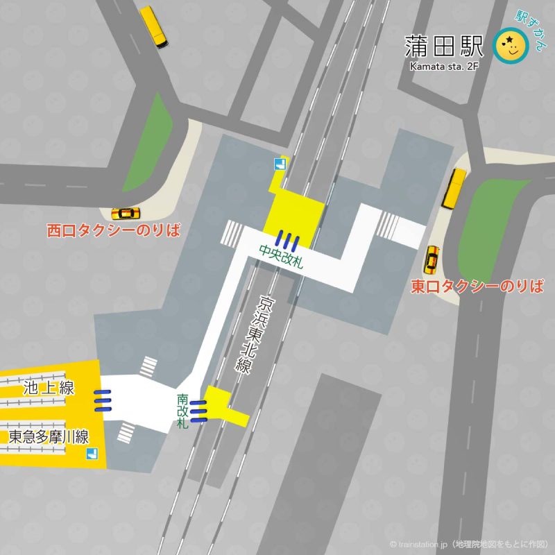 蒲田駅タクシー乗り場マップ