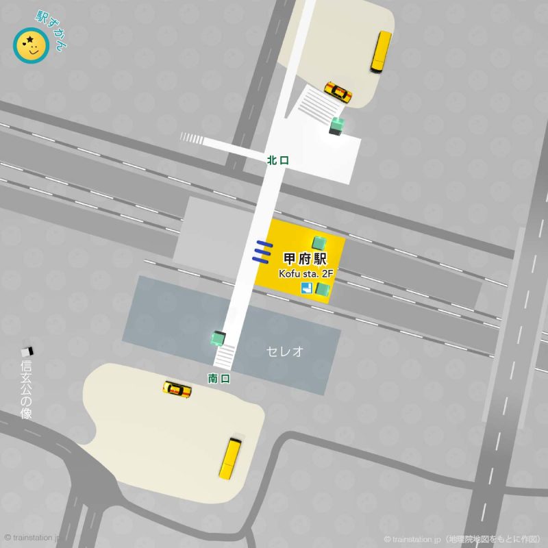 甲府駅構内図と周辺マップ