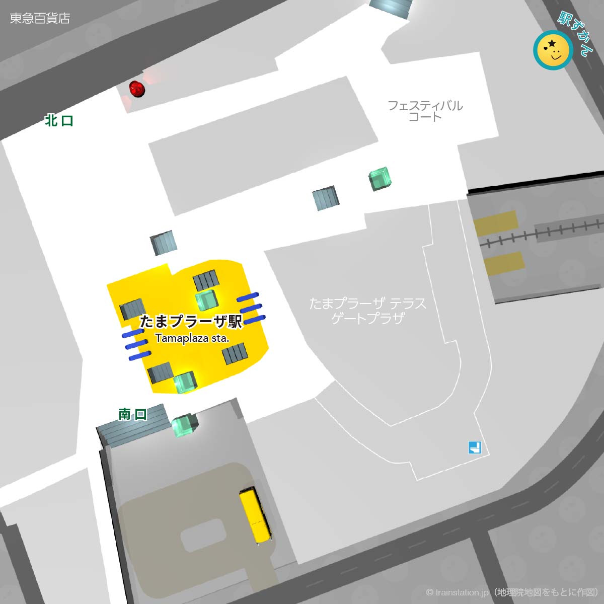 たまプラーザ駅構内図と周辺マップ