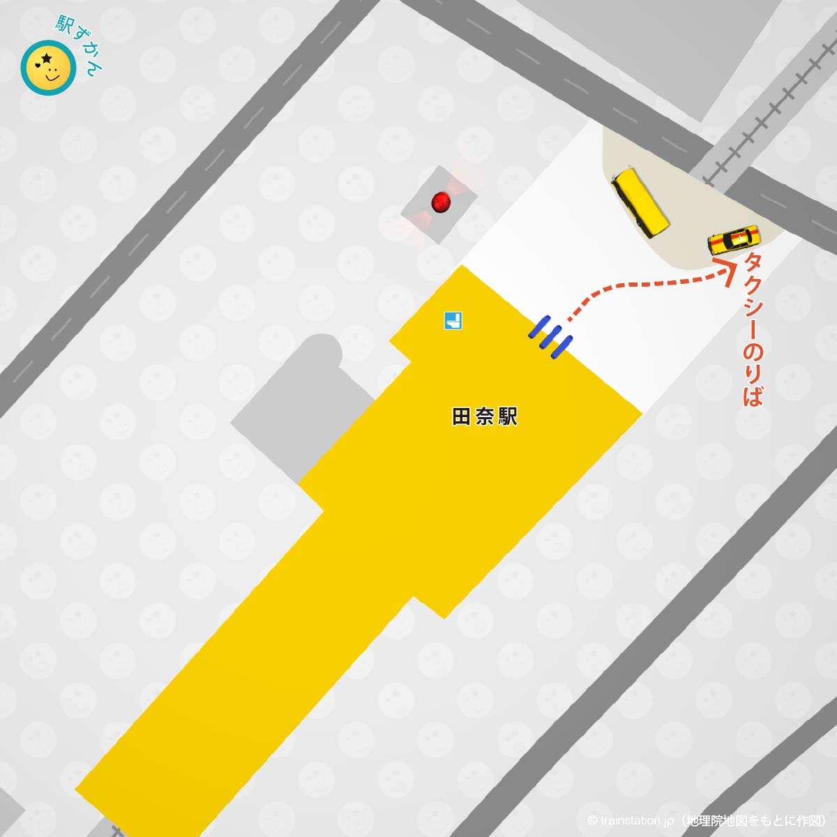 田奈駅タクシー乗り場マップ