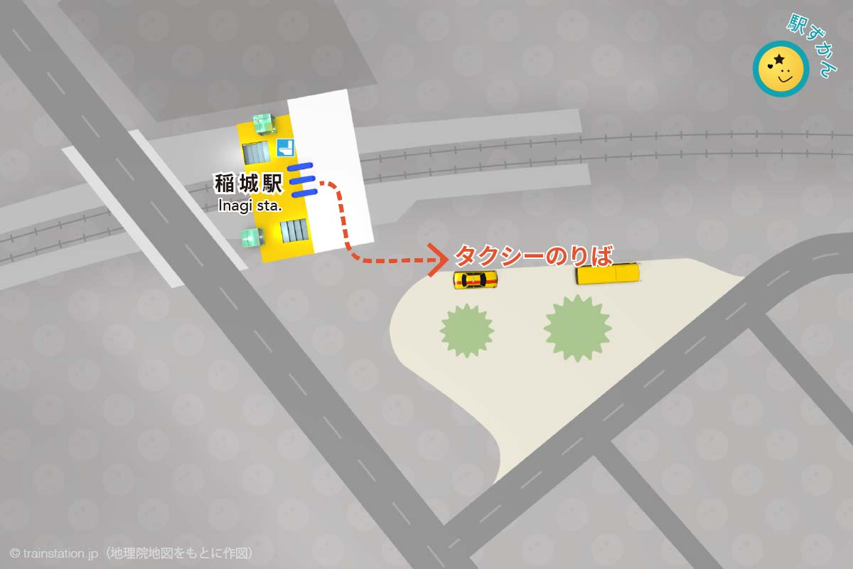稲城駅タクシー乗り場マップ