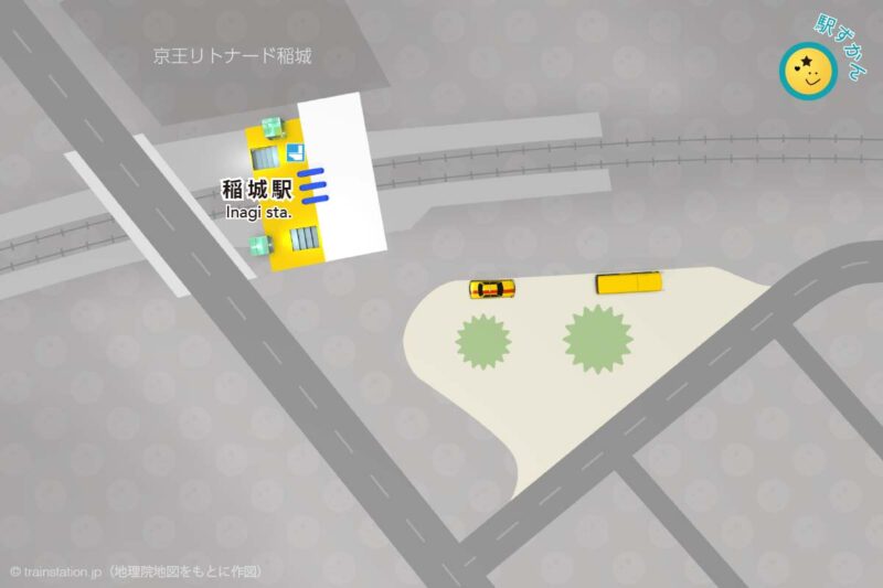 稲城駅構内図と周辺マップ