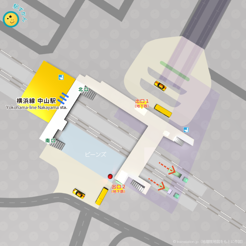 JR中山駅構内図と周辺マップ