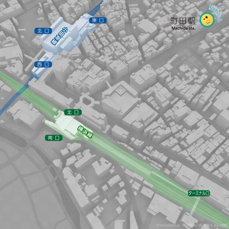 町田駅の全域地図・乗り入れ路線図