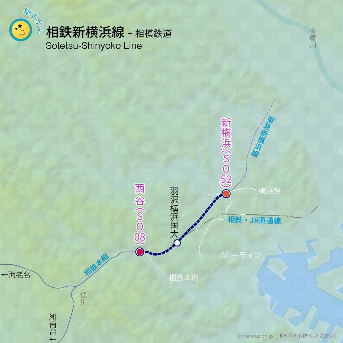 相鉄新横浜線路線図