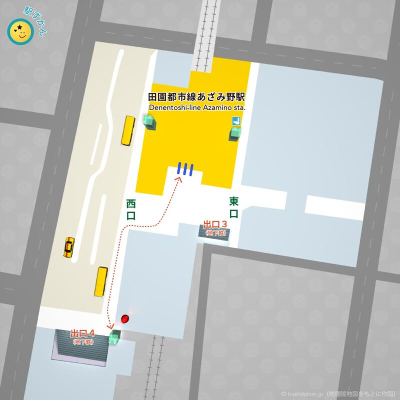 東急田園都市線あざみ野駅構内図と周辺マップ