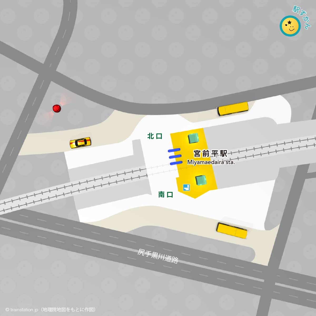 わかりやすい宮前平駅構内図と周辺マップ