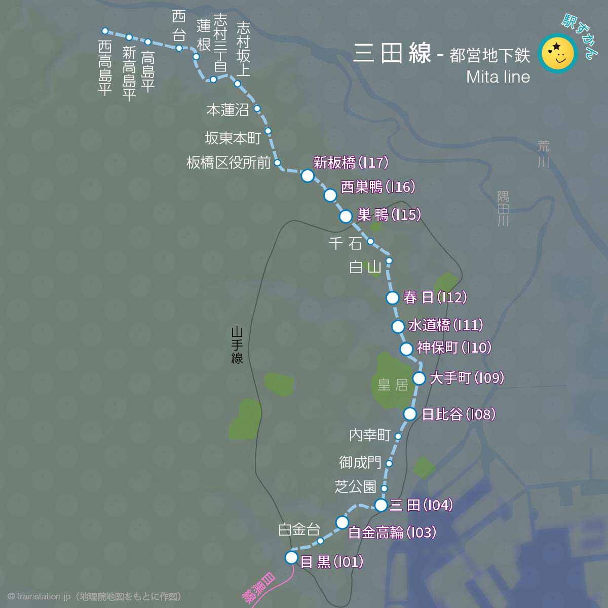 三田線路線図と近い地図