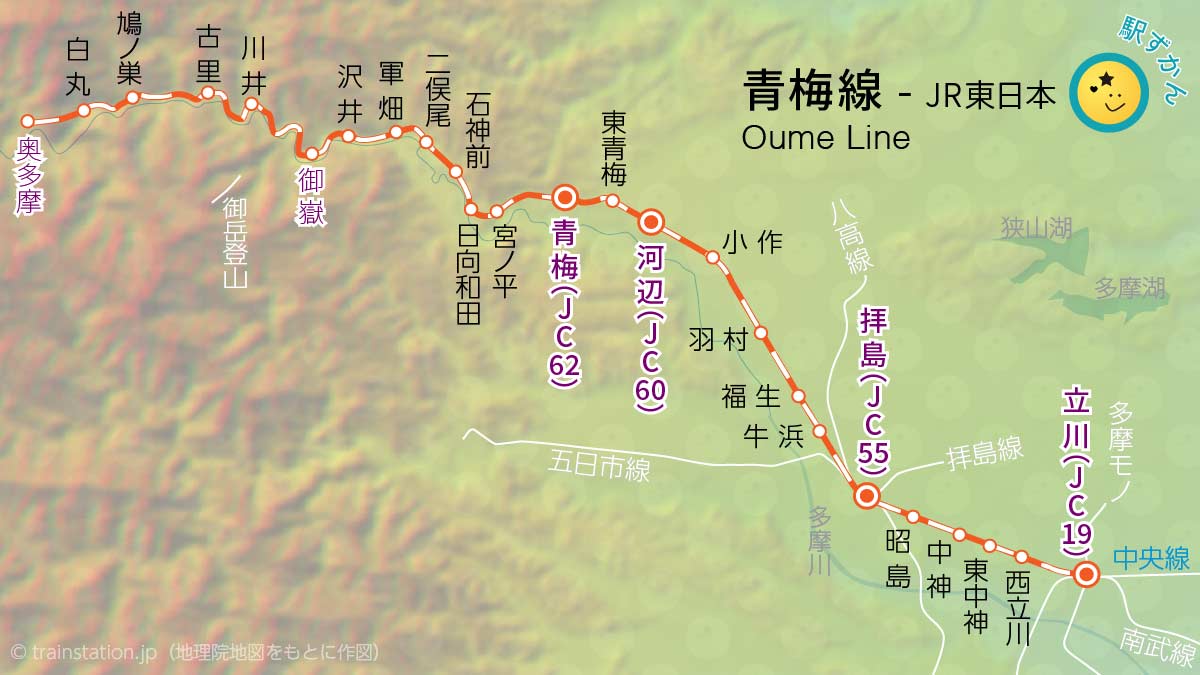 JR青梅線路線図