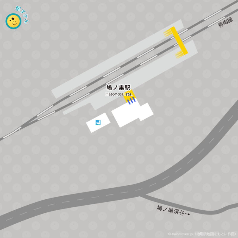JR鳩ノ巣駅構内図と周辺マップ