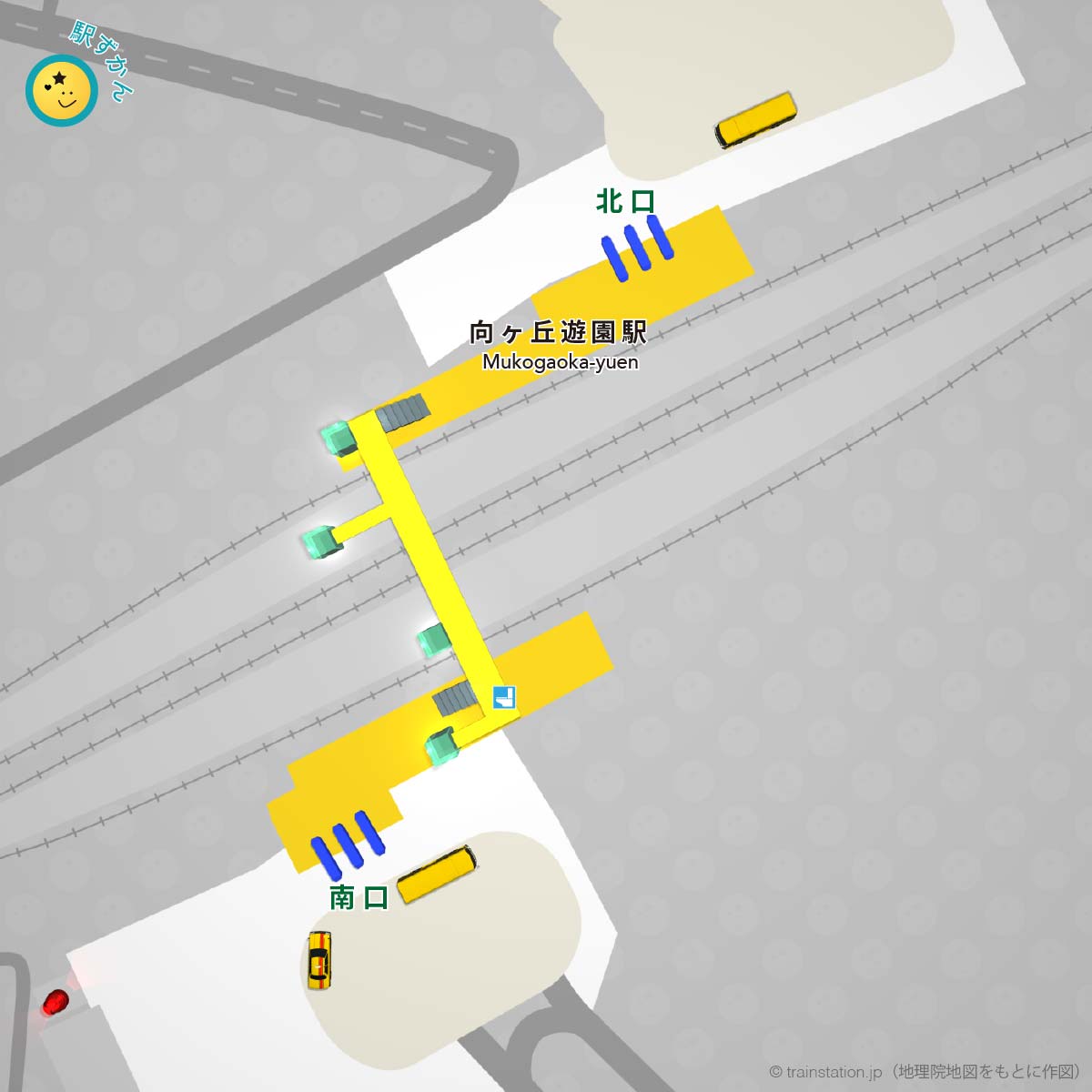 向ヶ丘遊園駅構内図と周辺マップ