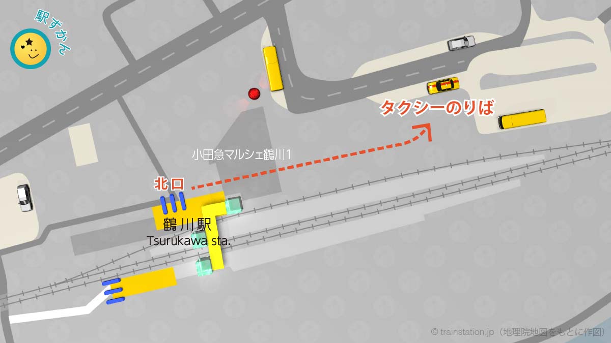 鶴川駅タクシー乗り場マップ