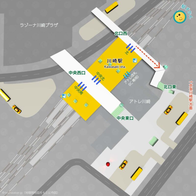 JR川崎駅構内図と周辺マップ