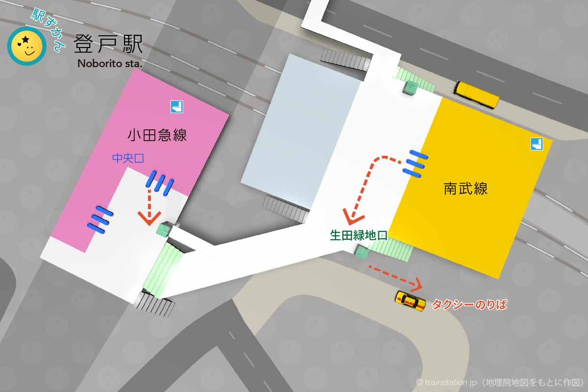 登戸駅タクシー乗り場マップ