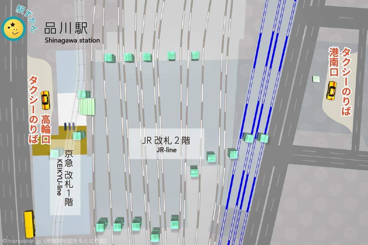 品川駅タクシー乗り場マップ