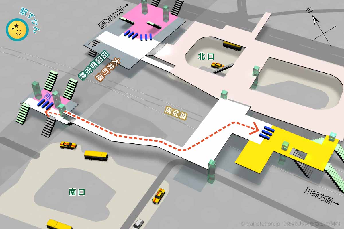 溝の口駅と武蔵溝ノ口駅フロアマップ