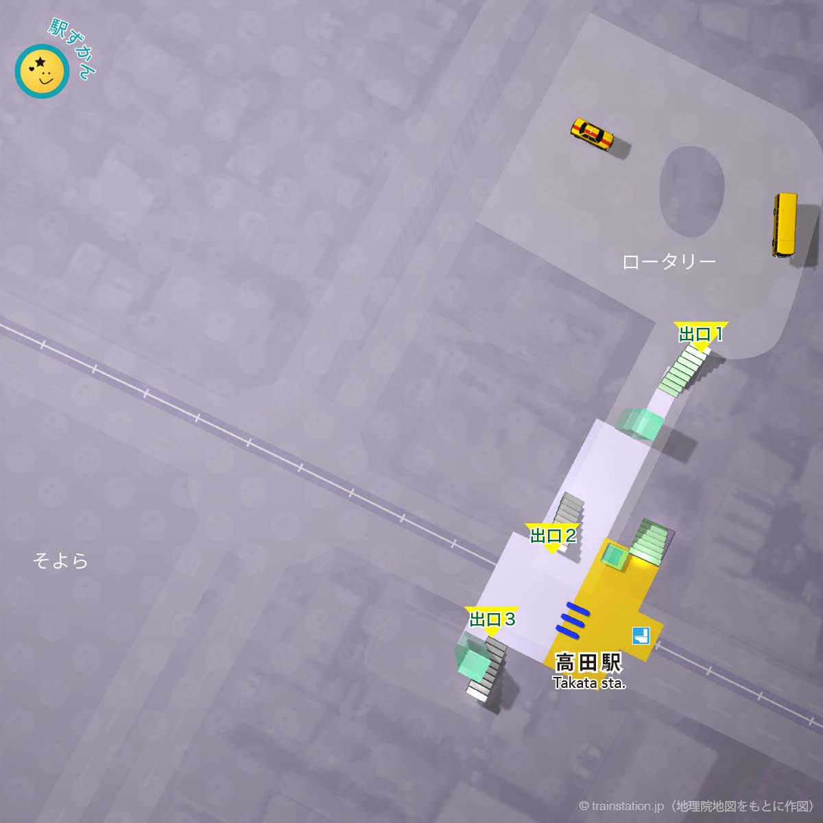 横浜市営地下鉄グリーンライン高田駅構内図と周辺マップ