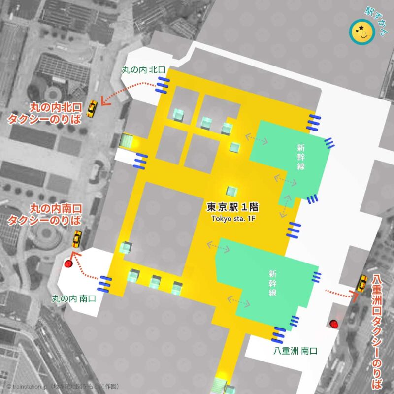 わかりやすい東京駅タクシー乗り場マップ