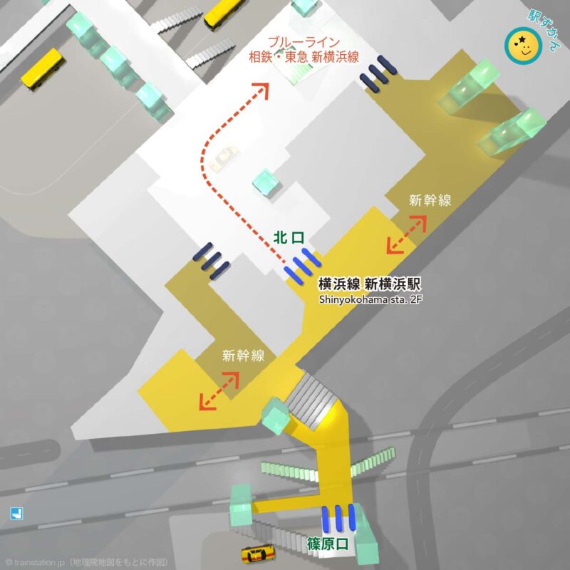 横浜線 新横浜駅構内図と周辺マップ