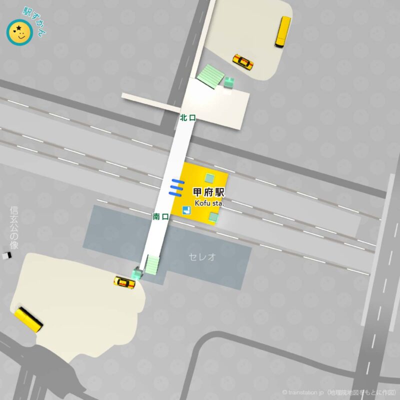 甲府駅構内図と周辺マップ