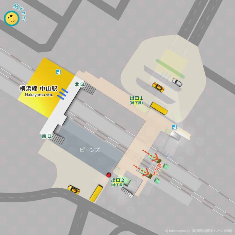 JR中山駅構内図と周辺マップ