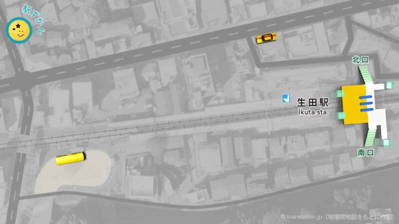 生田駅構内図と周辺マップ