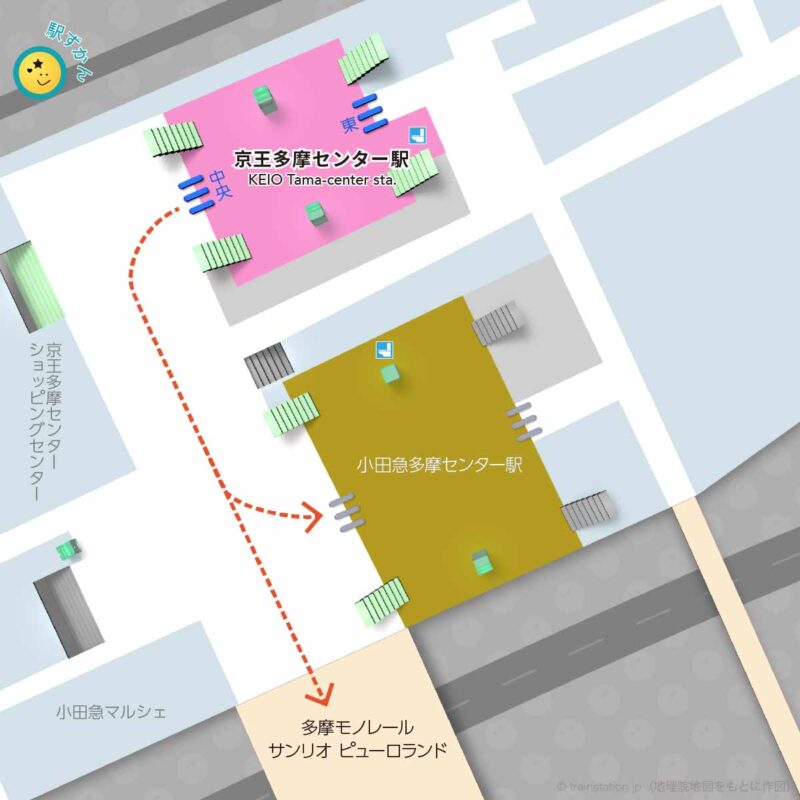 京王多摩センター駅構内図と周辺マップ